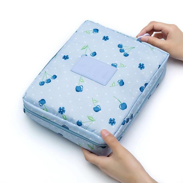 Mega Loja dos Produtos Azul com Cerejas Necessaire para viagem