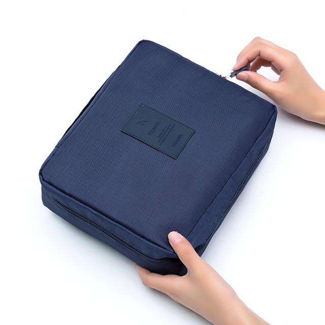 Mega Loja dos Produtos Azul Naval Necessaire para viagem