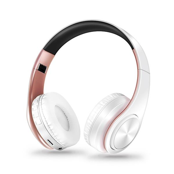 Mega Loja dos Produtos branco/rosa Headset bluetooth sem fio estéreo
