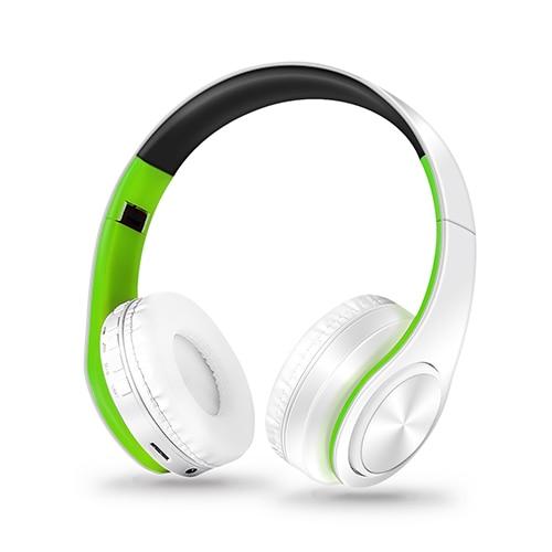 Mega Loja dos Produtos branco/verde Headset bluetooth sem fio estéreo