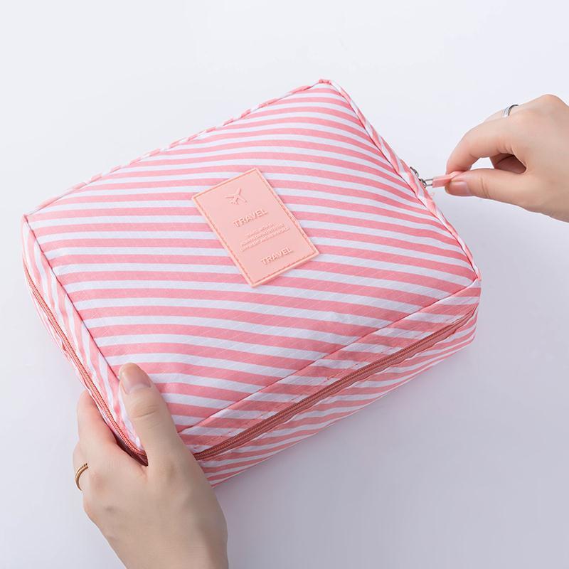 Mega Loja dos Produtos Listrada Rosa Necessaire para viagem