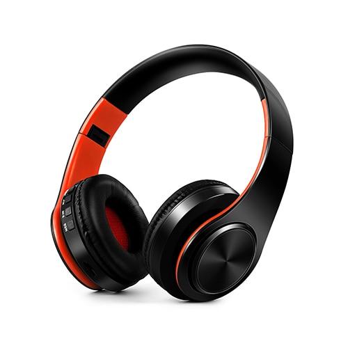 Mega Loja dos Produtos preto/laranja Headset bluetooth sem fio estéreo