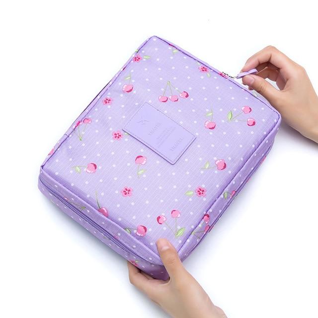 Mega Loja dos Produtos Roxo com Cerejas Necessaire para viagem