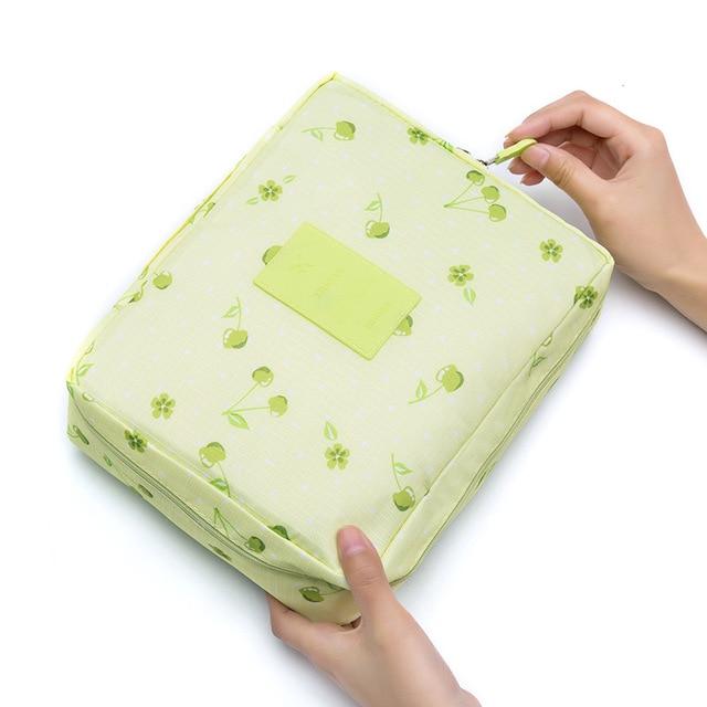 Mega Loja dos Produtos Verde com Cerejas Necessaire para viagem
