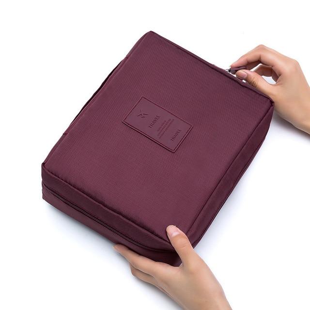 Mega Loja dos Produtos Vermelho Bordô Necessaire para viagem